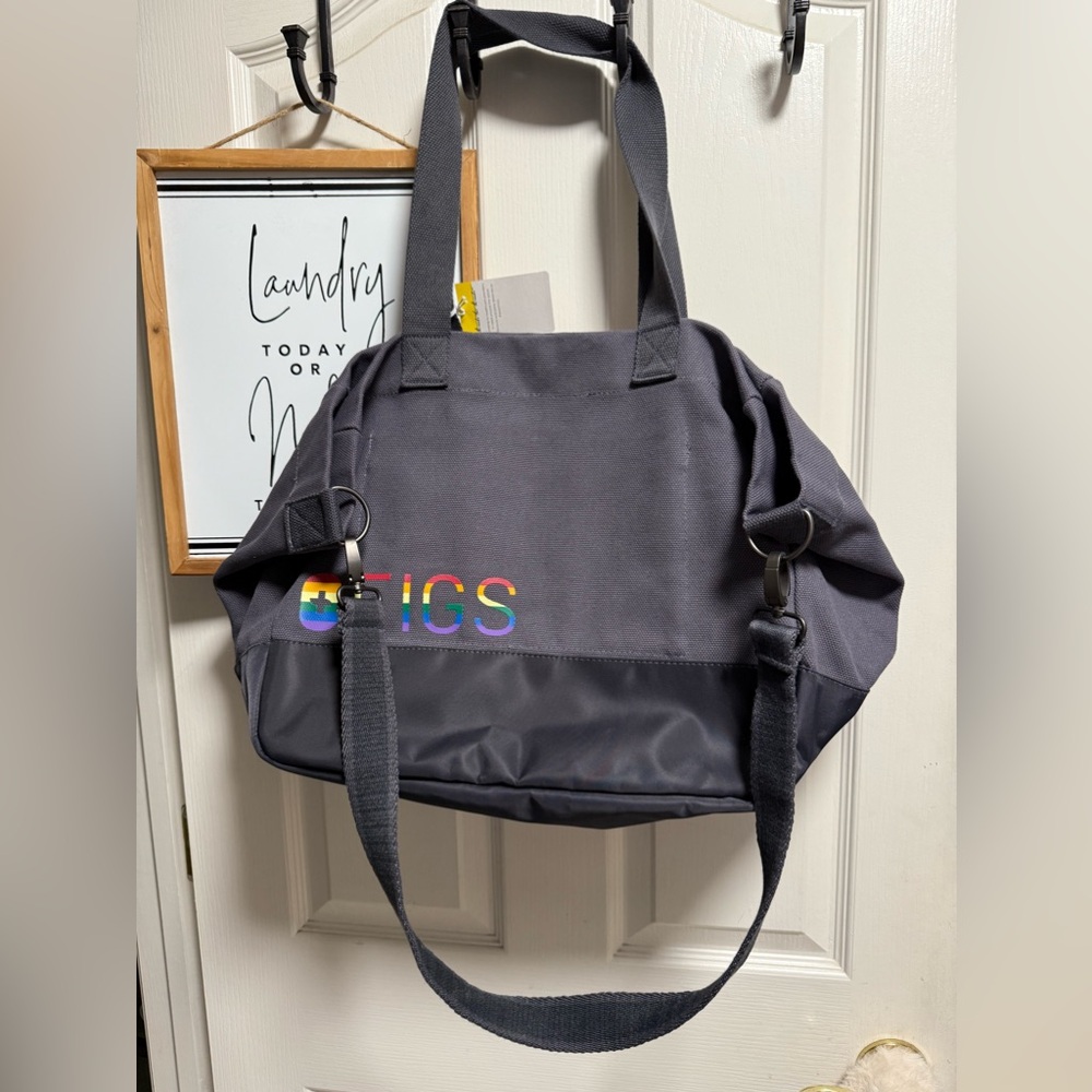 Figs limited addition gray/rainbow tote bag NWT